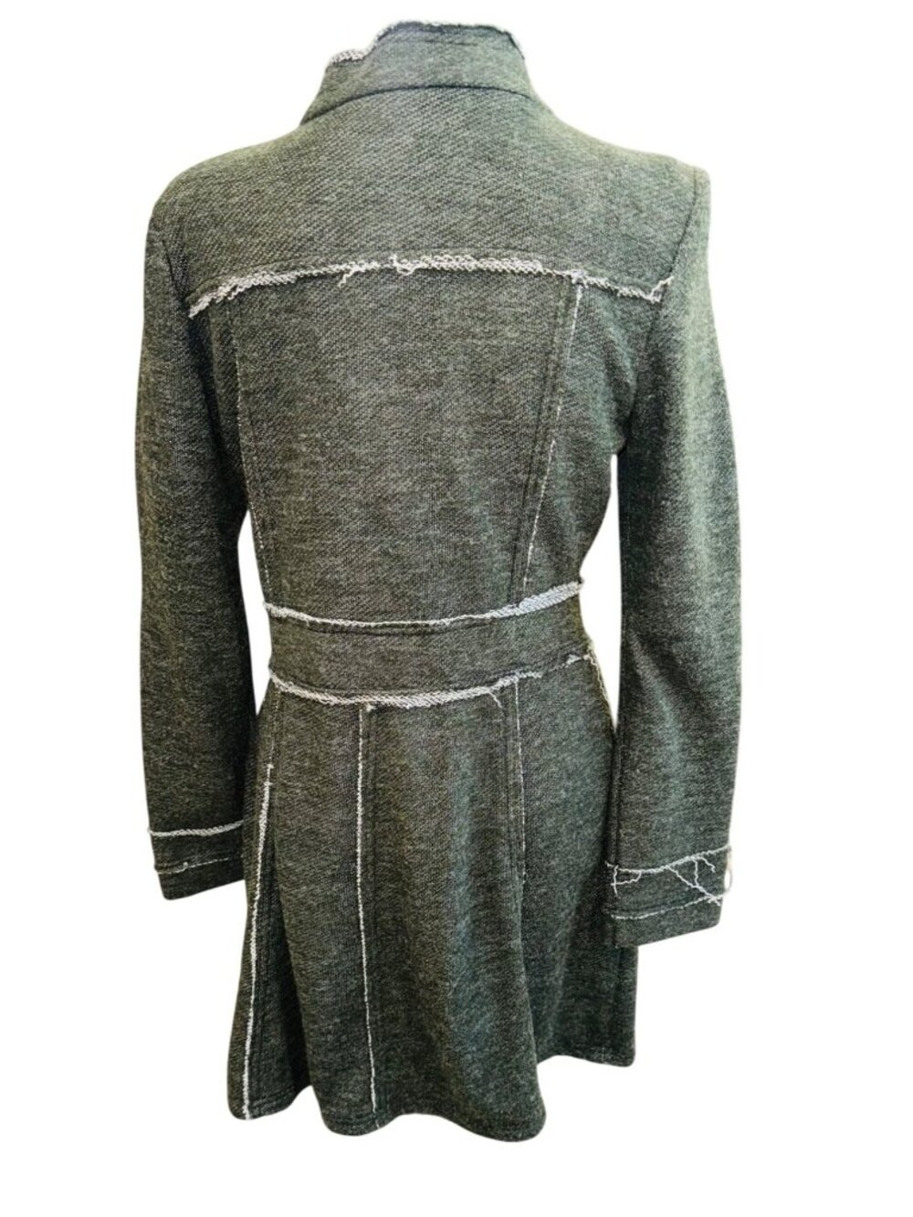 Marese Steampunk Embroider Floral Military Coat Jacket M Grey Rose Floral Cotton - Picture 3 of 10